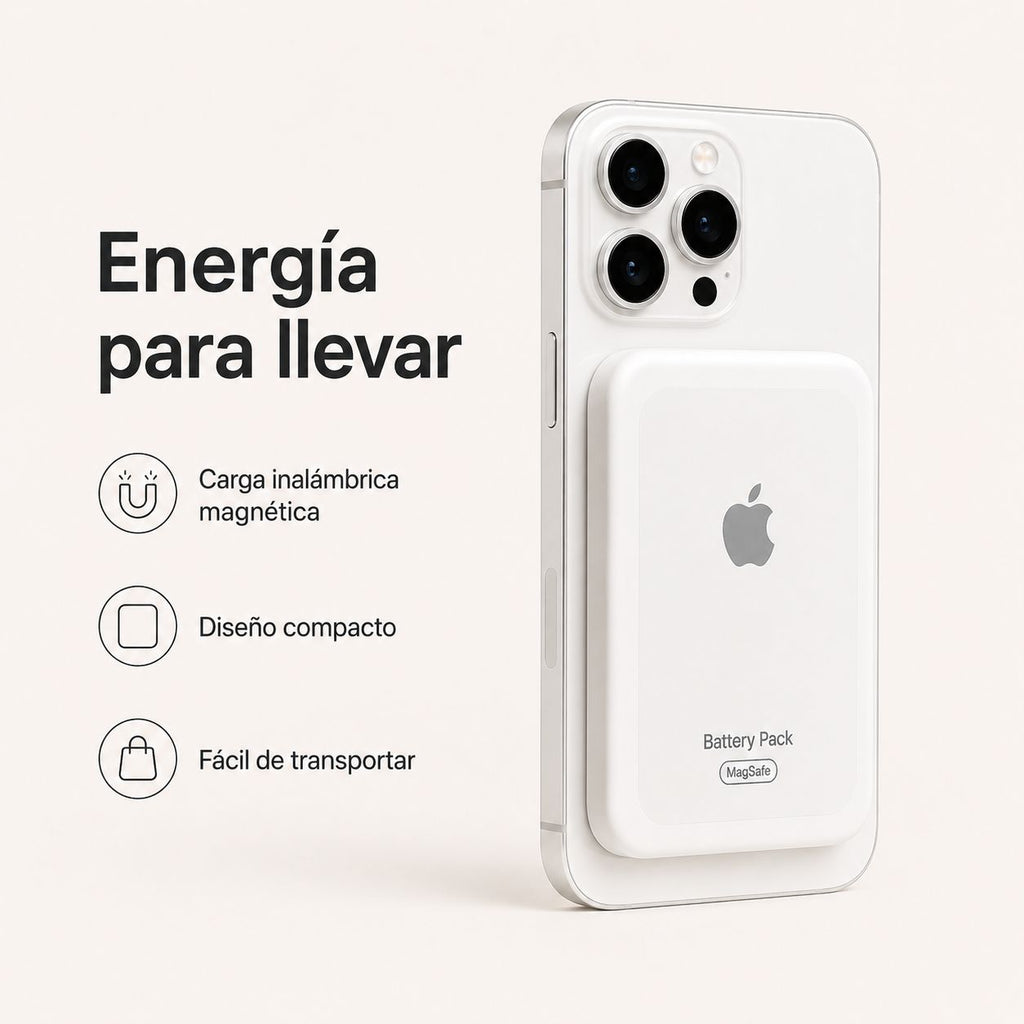 Cargador Portátil Magnético Inalámbrico Compatible con MagSafe