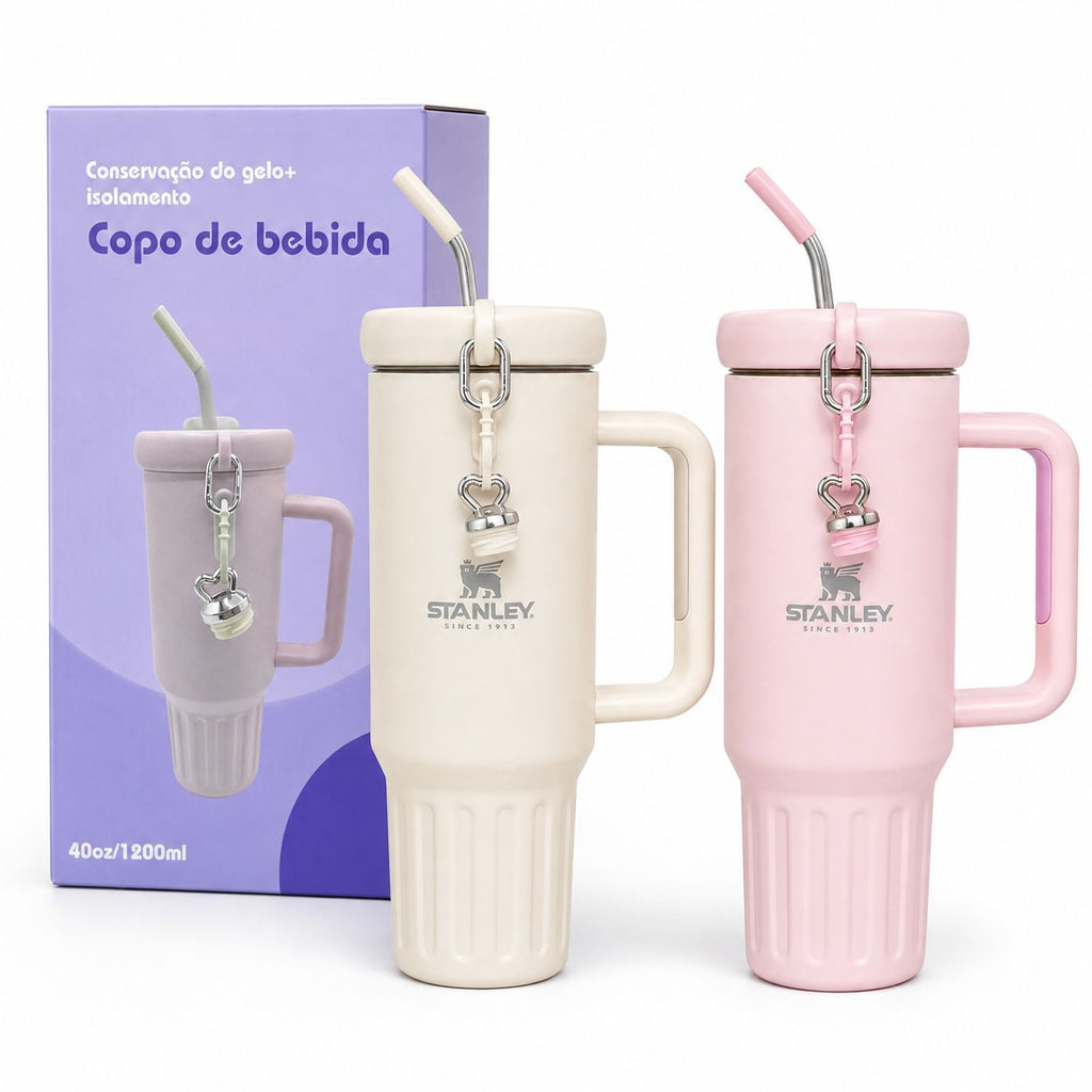 Vaso Térmico 1200 ml con Asa y sorbito