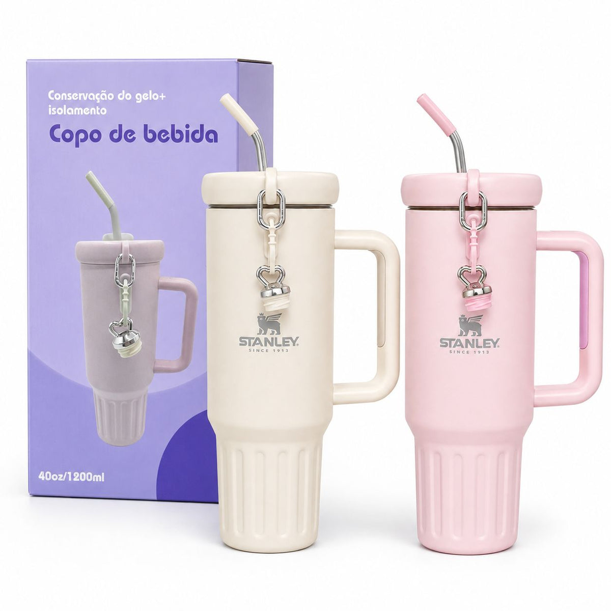 Vaso Térmico 1200 ml con Asa y sorbito