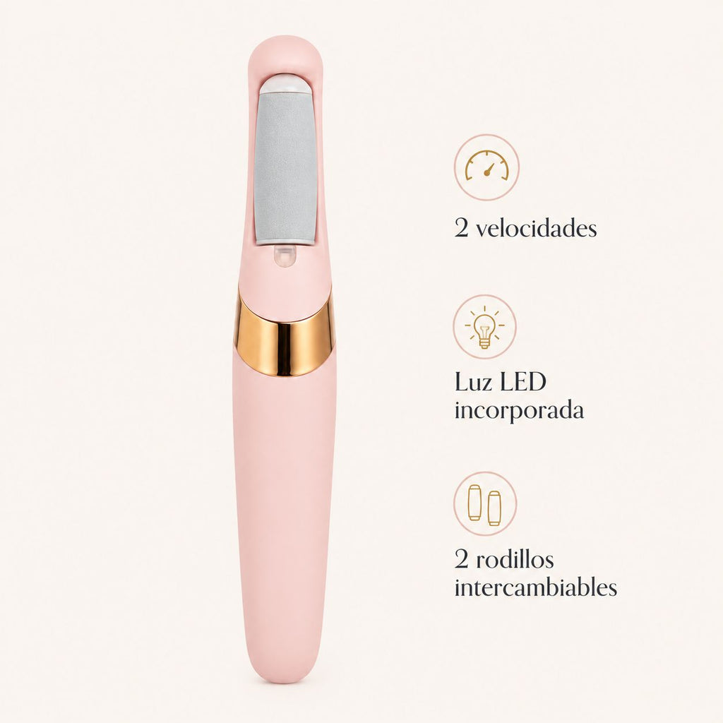 Lima Eléctrica Recargable para Pies con 2 Rodillos